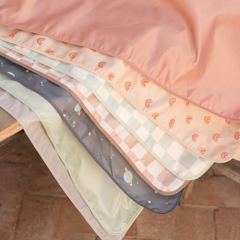 Tiny Twinkle Mess-Proof Splat Mats for Under high Chairs or Table Cover Art Projects for Baby and Toddler - Waterproof, Washable Floor or Table Splash mat 51"" x 51"" (Shine) - Image 4